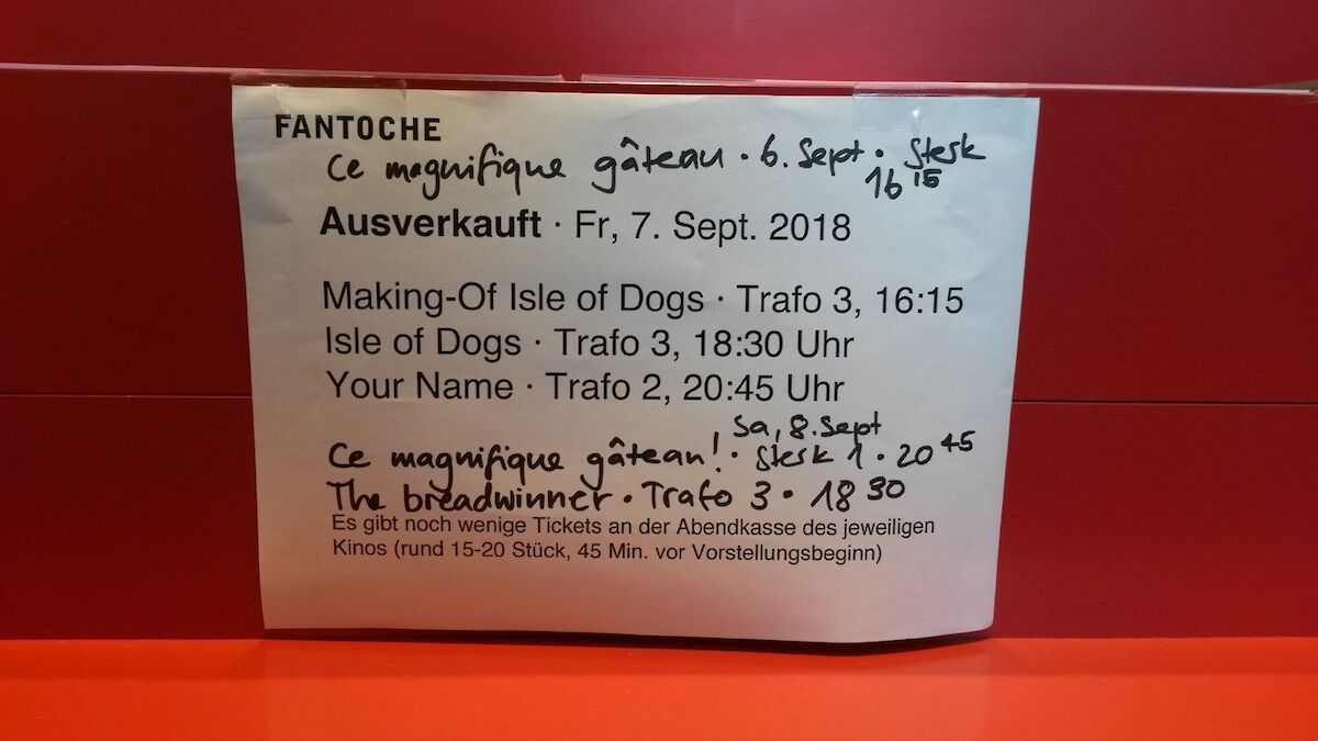 Betrieb der Festivalkassen am Fantoche Filmfestival